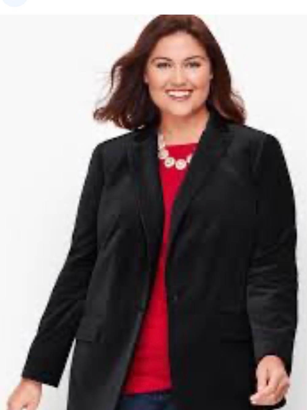 Talbots Velvet Blazer Black Size 14WP 2 Button Tailored Soft and Comfy